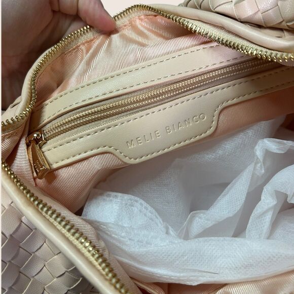 👜 BRIGITTE SATCHEL MELIE BIANCO CREAM BEIGE PEACH FAUX LEATHER ANTHROPOLOGIE - Picture 5 of 8